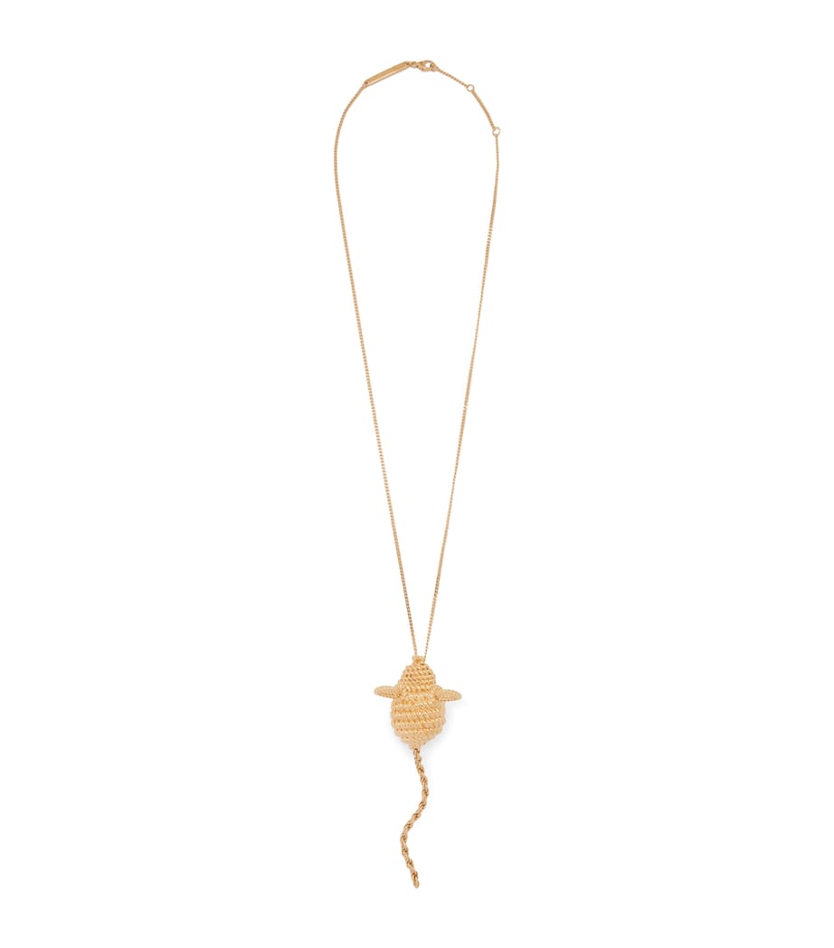 LOEWE Mouse Pendant Necklace in gold-tone brass, UK version