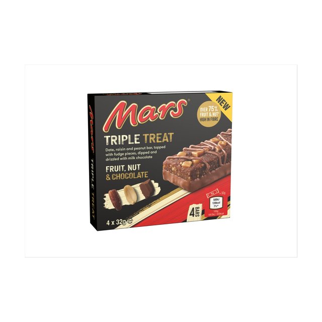 Mars Triple Treat Fruit & Nut Milk Chocolate Snack Bars Multipack   128g GOODS M&S   