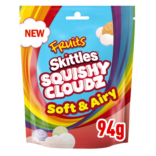 Skittles Squishy Cloudz Chewy Sweets Fruit Flavoured  Sweets Pouch Bag   94g GOODS M&S   