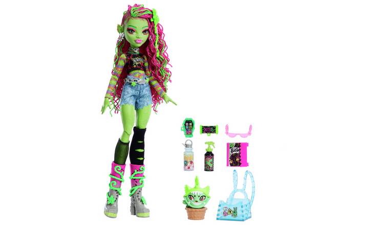 Monster High Venus McFlytrap Doll with Pet Cat & Accessories GOODS Argos