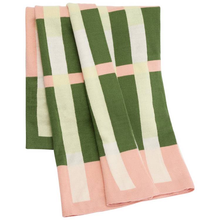 Habitat knitted throw pink and green 125x150cm, imported from the UK