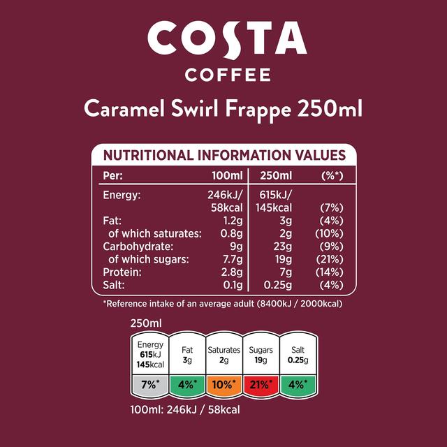 Costa Coffee Frappe Caramel Swirl Iced Coffee   250ml GOODS M&S   