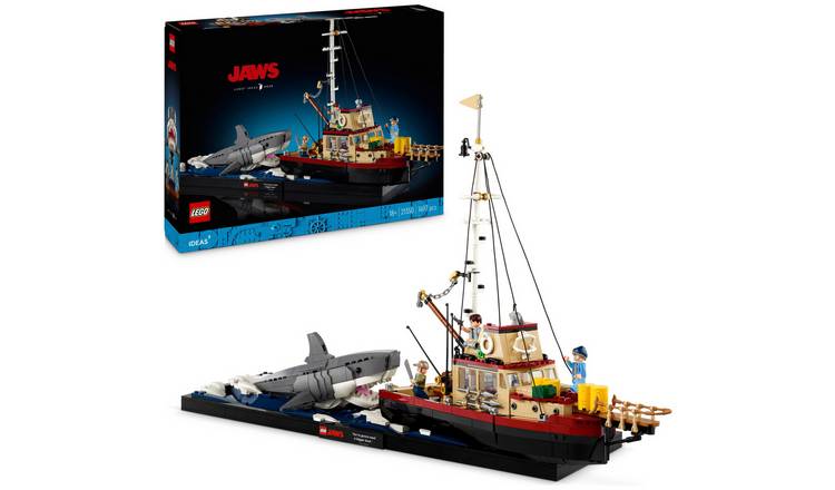 LEGO Ideas Jaws Set for Adults with Model Shark & Boat 21350 GOODS Argos