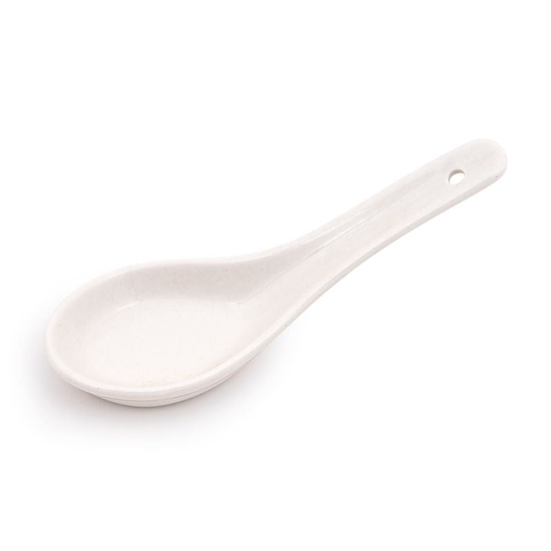 White ceramic rice spoon, elegant tableware - British product