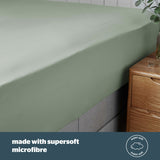 Silentnight Supersoft 28cm Sage Green Fitted Sheet - Double