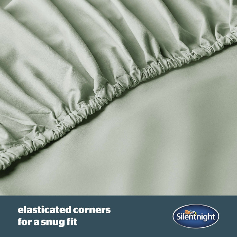 Silentnight Supersoft 28cm Sage Green Fitted Sheet - Double