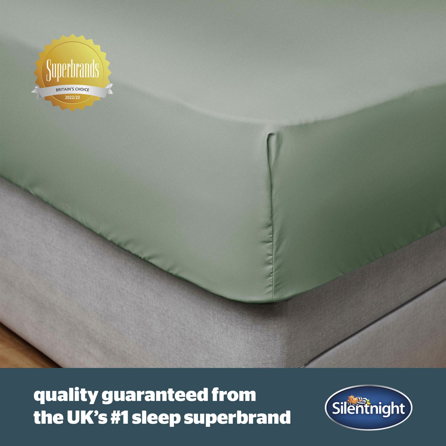Silentnight Supersoft 28cm Sage Green Fitted Sheet - Double