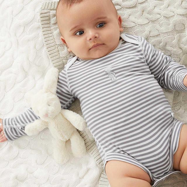 M&S BD Stripe Teddy Bear Bodysuit NB GOODS M&S   