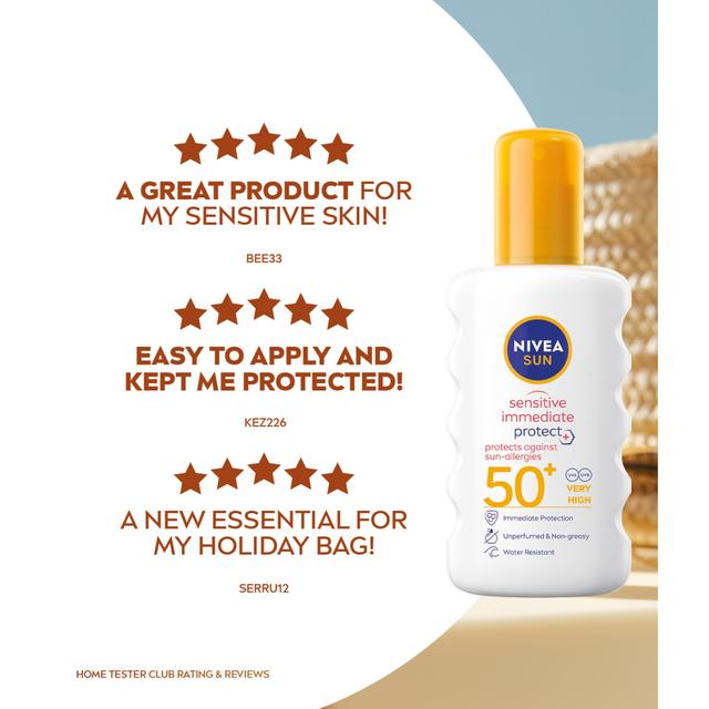 NIVEA SUN Sensitive SPF 50+ Allergy Protect Sun Lotion Spray   200ml GOODS M&S   