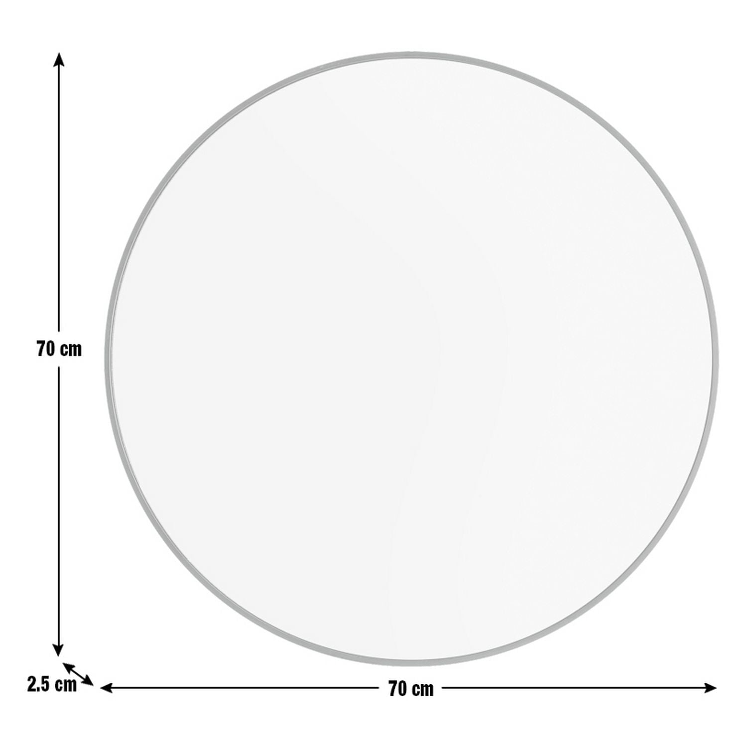 Home Essentials black round wall mirror 70cm, UK version
