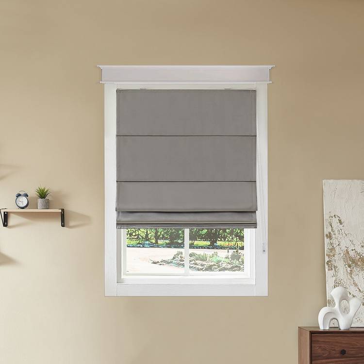 Little Black Book blackout roman blind dove grey 60cm, UK version