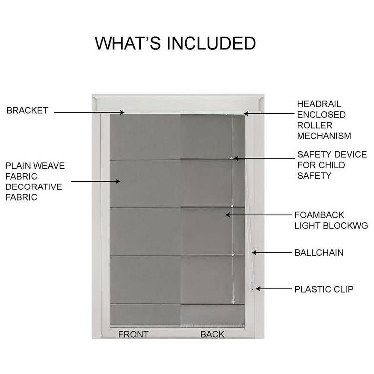 Little Black Book blackout roman blind dove grey 60cm, UK version
