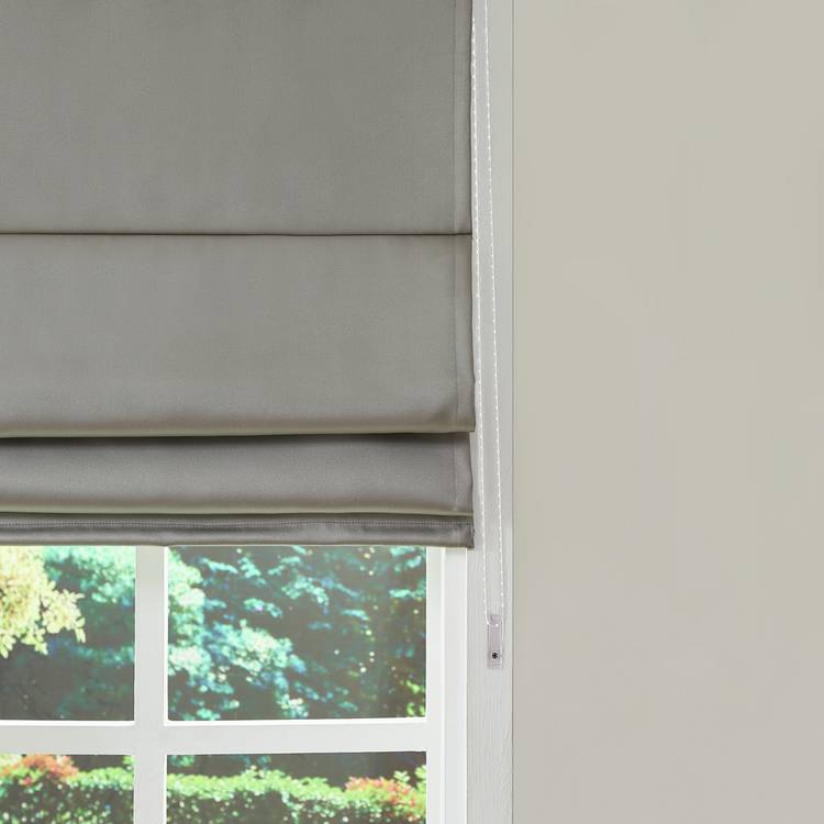 Little Black Book blackout roman blind dove grey 60cm, UK version