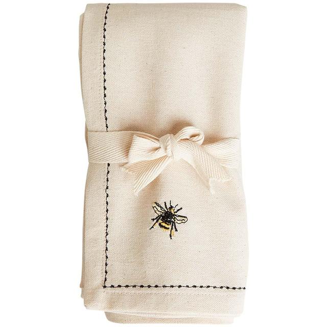 M&S Embroidered Bee Cotton Napkins   4 per pack GOODS M&S   