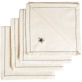 M&S Embroidered Bee Cotton Napkins   4 per pack GOODS M&S   