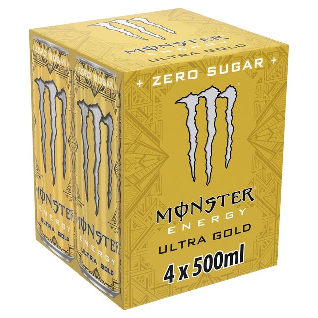 Monster Energy Drink Ultra Gold   4 x 500ml GOODS M&S   