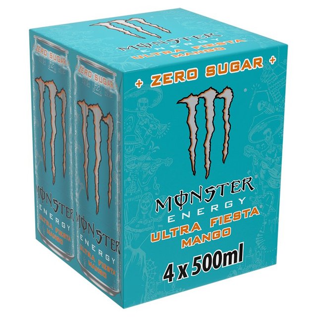 Monster Energy Drink Ultra Fiesta Mango Zero Sugar   4 x 500ml