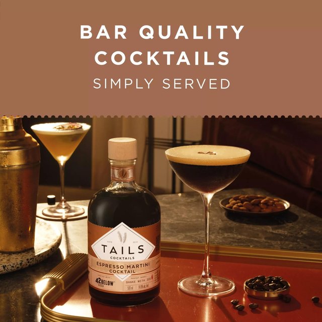 Tails Cocktails 42 Below Vodka Espresso Martini  Premixed Vodka Cocktail   500ml GOODS M&S   