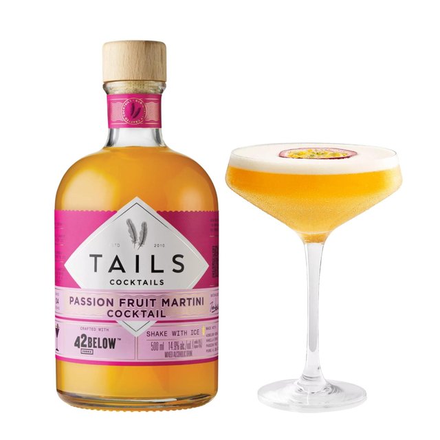 Tails Cocktails 42 Below Vodka Passionfruit Martini Premixed Cocktail   500ml