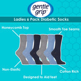 Gentle Grip ladies diabetic socks 6 pairs, UK version
