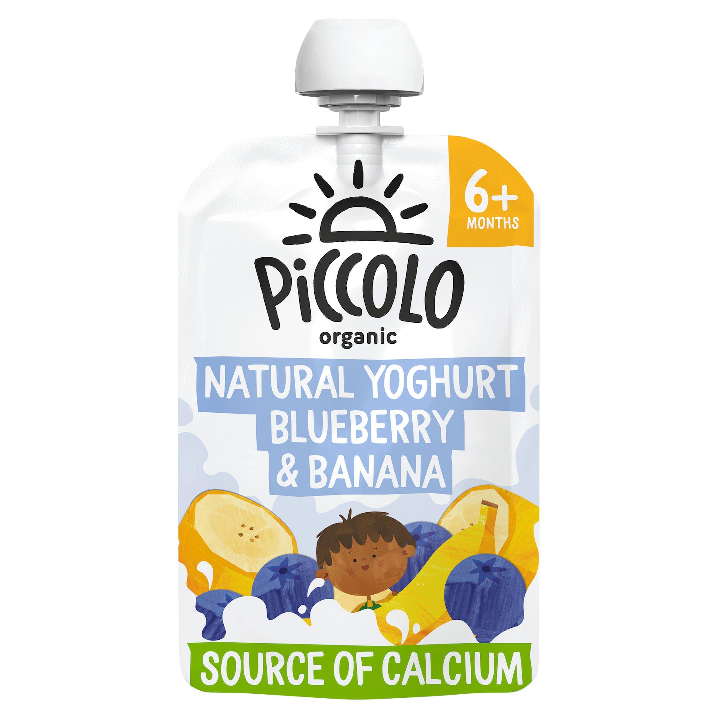 Piccolo Organic Natural Yoghurt Blueberry & Banana Smooth 6 Months+ 100g GOODS Sainsburys   