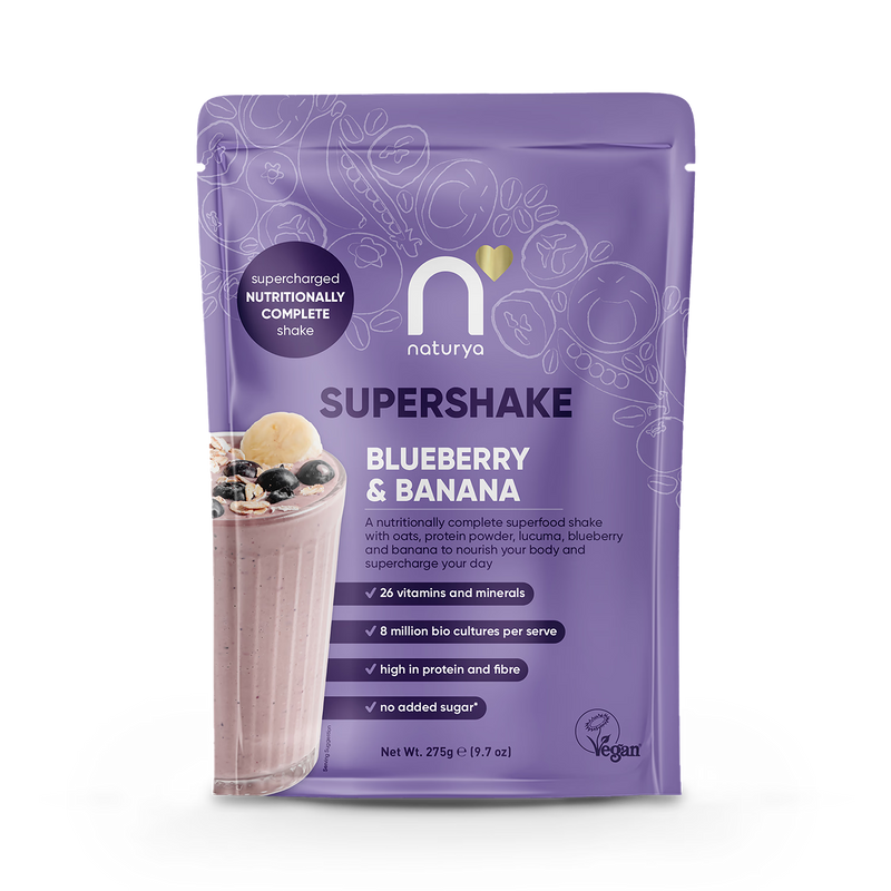 Naturya SuperShake Blueberry Banana 275g, imported from the UK