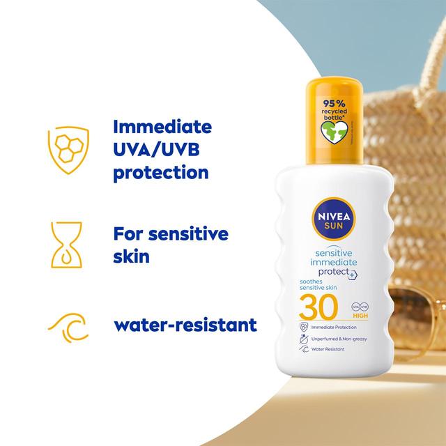 NIVEA SUN Sensitive SPF 30 Sun Lotion Spray   200ml GOODS M&S   