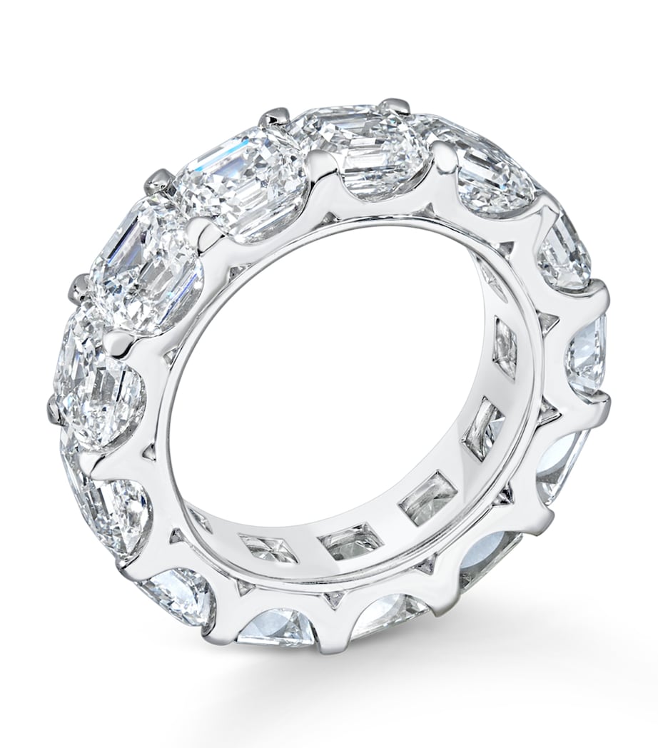 David Morris square emerald-cut diamond eternity ring, imported from the UK