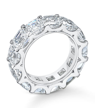 Harrods David Morris Square Emerald-Cut Diamond Eternity Ring- Buy online at McGrocer
