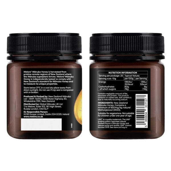Melora Manuka honey 850MGO UMF20 250g (British brand)