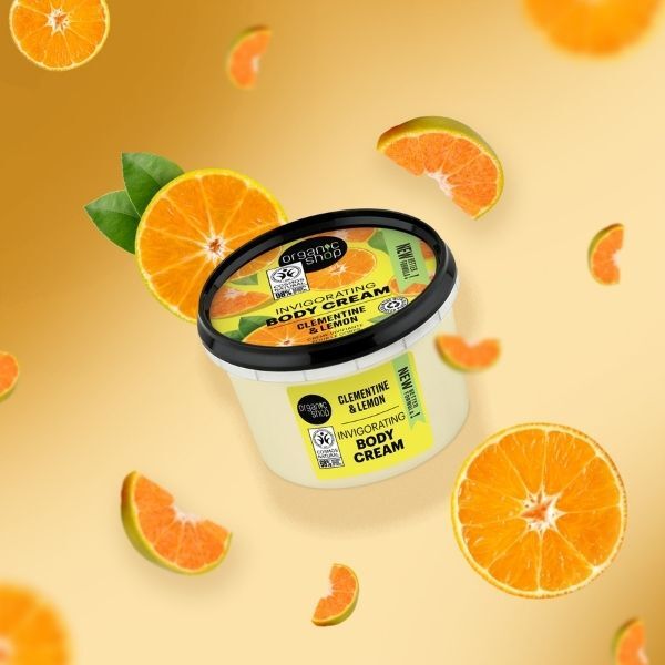 Organic Shop invigorating body cream with clementine and lemon 250ml (British brand)