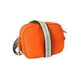 POM vegan leather camera shoulder bag orange, imported from the UK