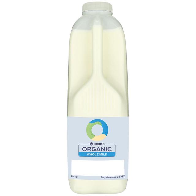 Ocado Organic British Whole Milk 2 Pints   1.136L