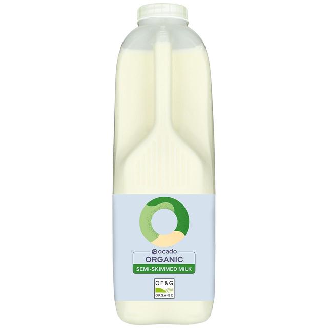 Ocado Organic British Semi Skimmed Milk 2 Pints   1.136L GOODS M&S   