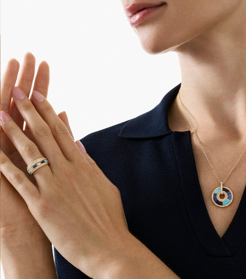 Piaget Possession Roségold Anhänger mit Türkis und Diamanten, importiert aus dem Vereinigten Königreich