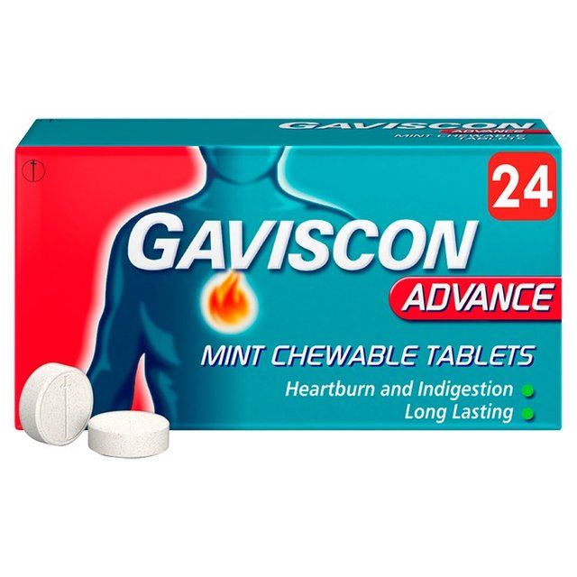 Gaviscon Advance Tabs Heartburn Relief Mint   24 per pack