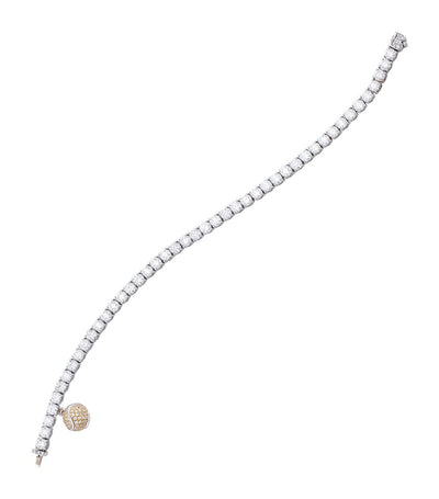 Harrods Boodles Platinum, Mixed Gold and Diamond Classic Tennis Bracelet- Buy online at McGrocer