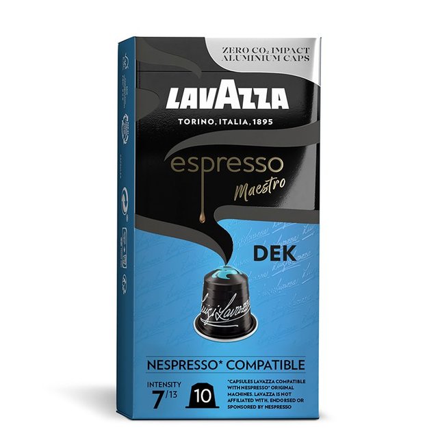 Lavazza Decaf Aluminium Nespresso Compatible Capsules   10 per pack GOODS M&S   