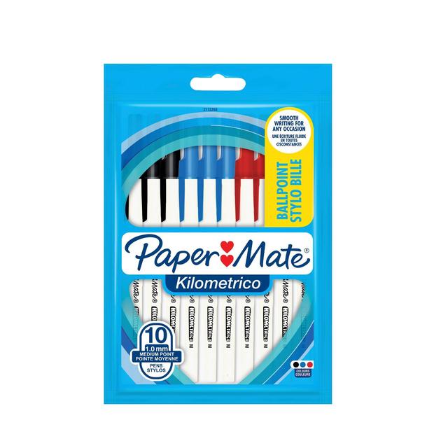 PAPERMATE KILOMETRICO Assorted   10 per pack