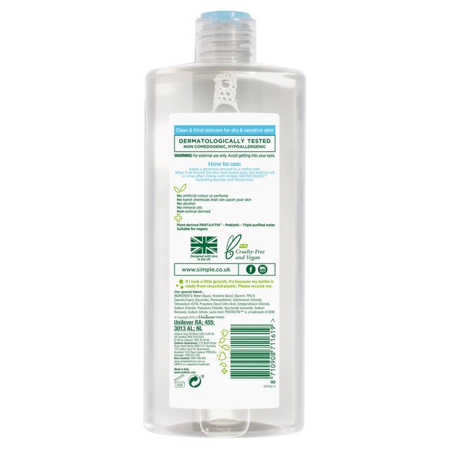 Simple Water Boost Micellar Cleansing Water   400ml GOODS M&S   