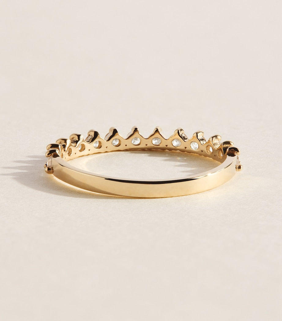 Jennifer Meyer Ring Gelbgold Diamant 3 Krappen, importiert aus Großbritannien