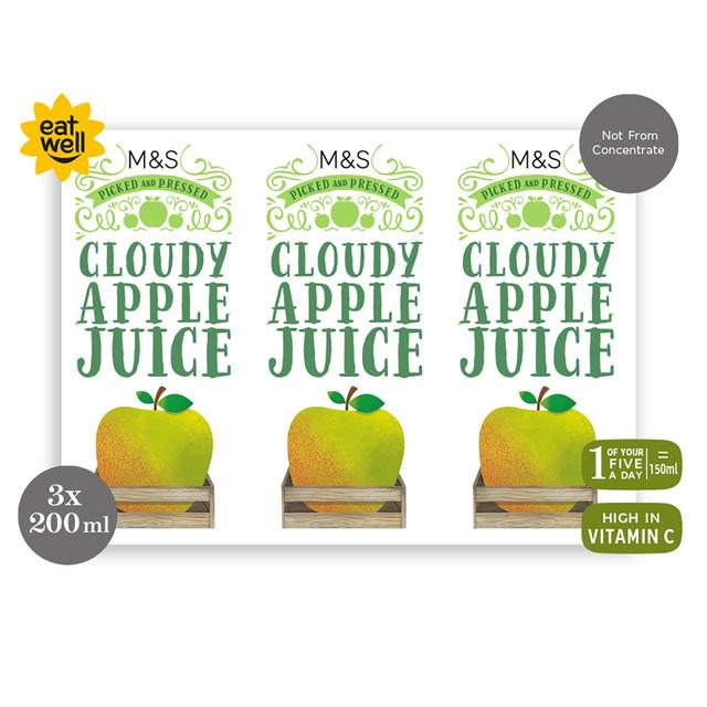 M&S Cloudy Apple Juice   3 x 200ml