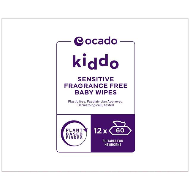 Ocado Kiddo Sensitive Fragrance Free Baby Wipes Jumbo   12 x 60 per pack GOODS M&S   