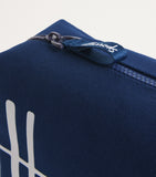 Harrods navy cotton cosmetics bag with glossy logo, UK version