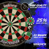 Unicorn Contender dartboard 48cm, imported from the UK