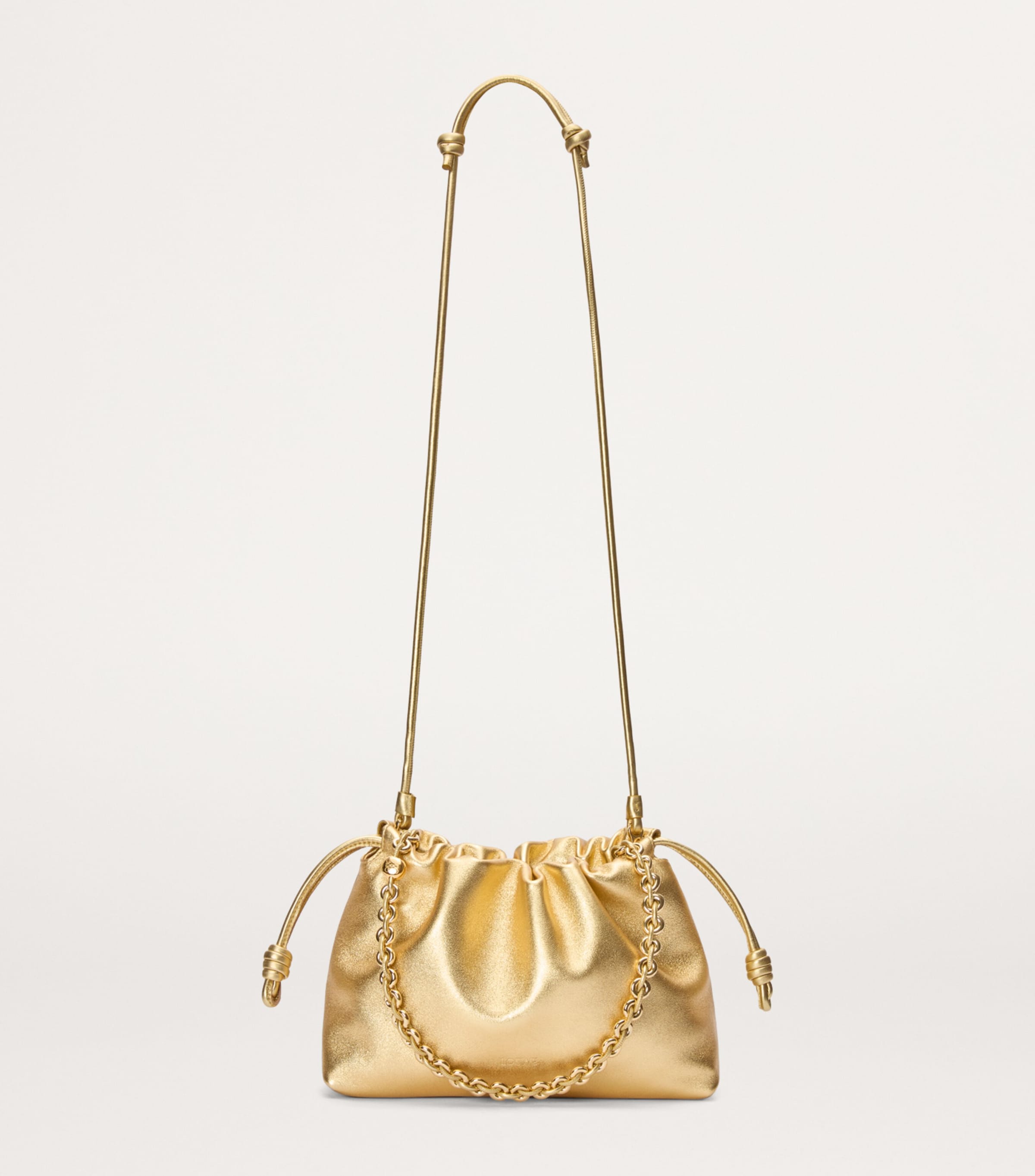 LOEWE medium metallic leather Flamenco purse, imported from the UK