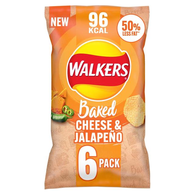 Walkers Baked Cheese & Jalapeno Multipack Snacks   6 per pack