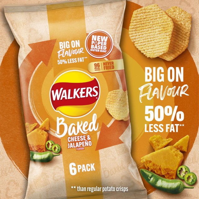 Walkers Baked Cheese & Jalapeno Multipack Snacks   6 per pack GOODS M&S   