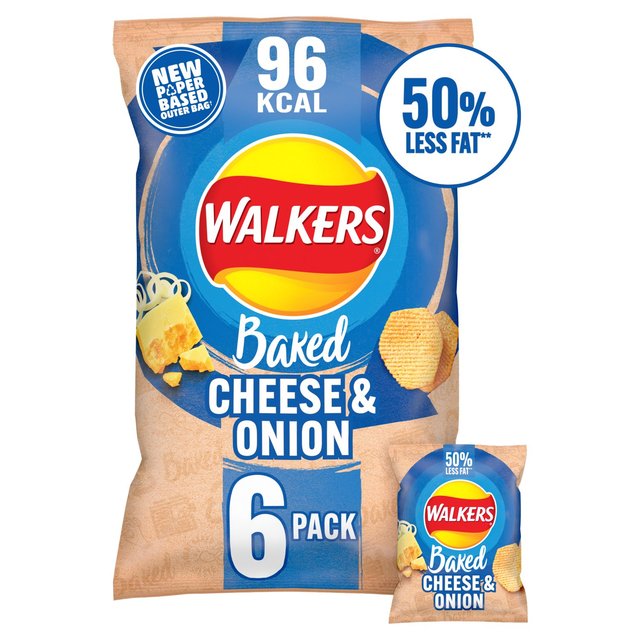 Walkers Baked Cheese & Onion Multipack Snacks   6 per pack GOODS M&S   