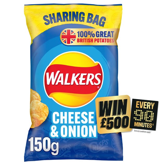 Walkers Cheese & Onion Sharing Bag Crisps   150g GOODS M&S   